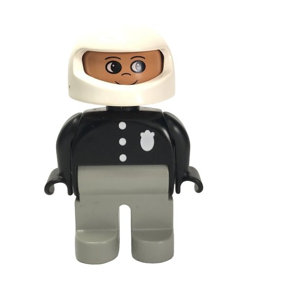 Vintage 4555 Lego Duplo Police Officer Figure Replacement Piece W/ White Helmet - Picture 2 of 11